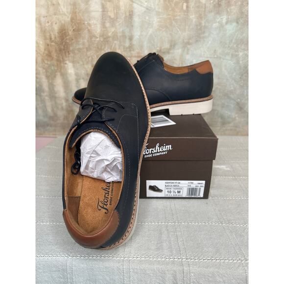 Florsheim Highpoint 11784 Men\'s Black Leather Plain Toe Oxford Casual Sz 10.5 M main image 4
